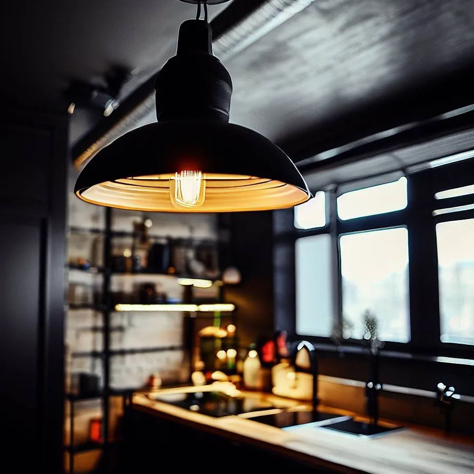 Lampa do kuchni czarna loft