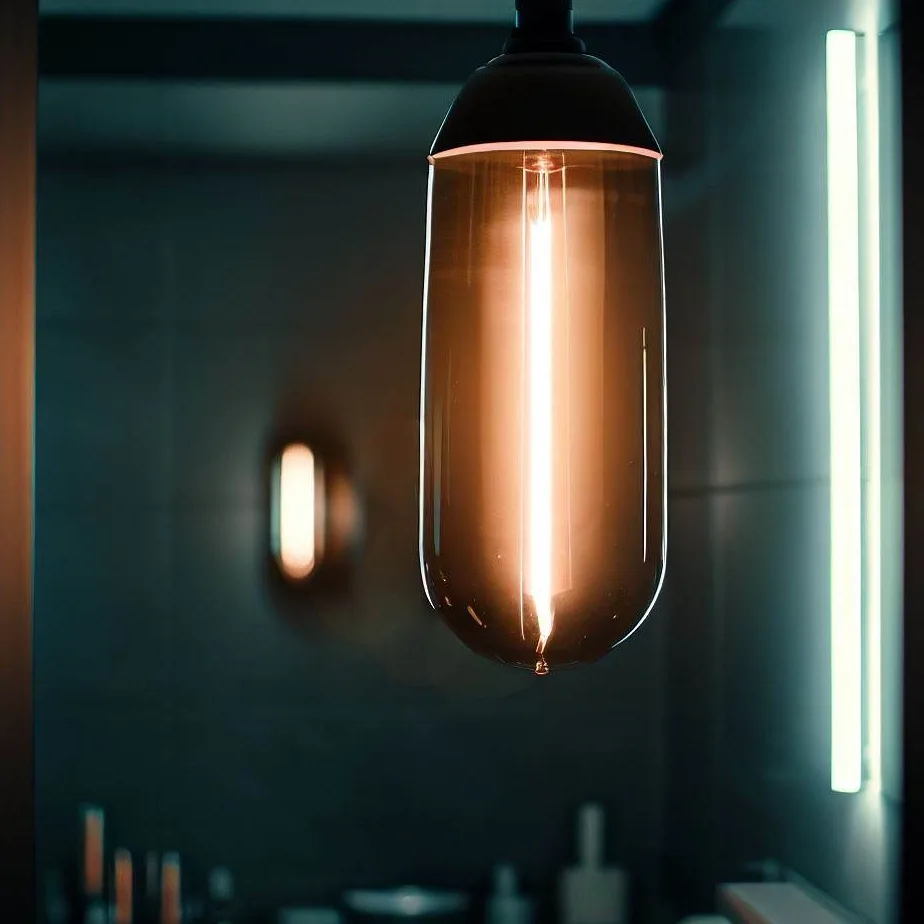 Lampa wisząca do łazienki przy lustrze